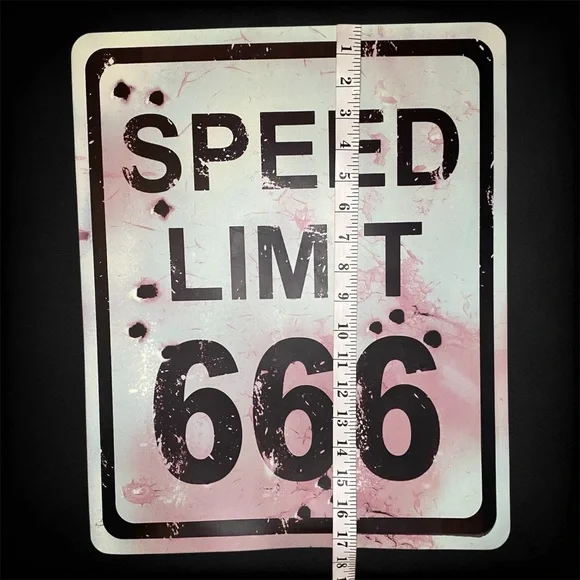 Speed Limit 666 Wall Sign - Picture 3 of 6